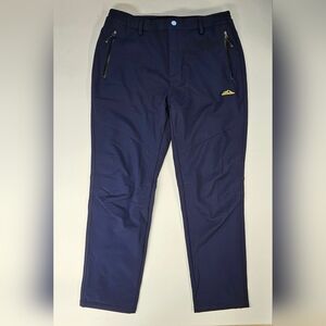 MAGCOMSEN Men Winter Pant 5 Zip Pocket Snow Blue Fleece Lined Water Resistant XL